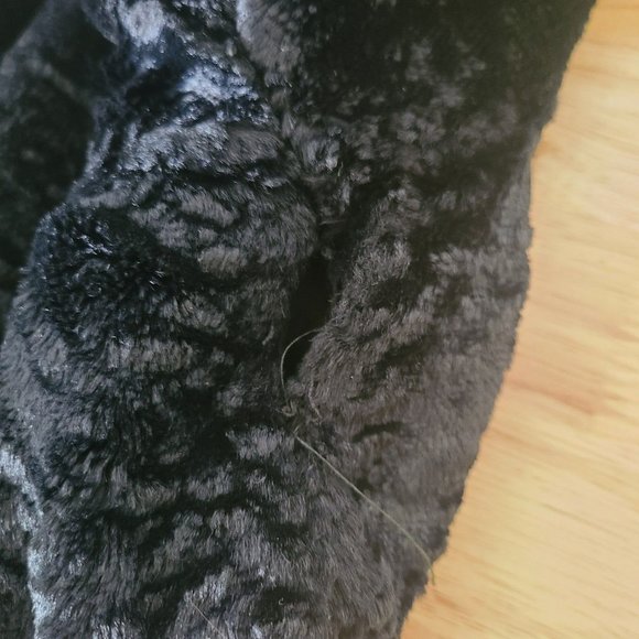 Vintage Black Coat with Fur Collar Granny Chic - Picture 12 of 12